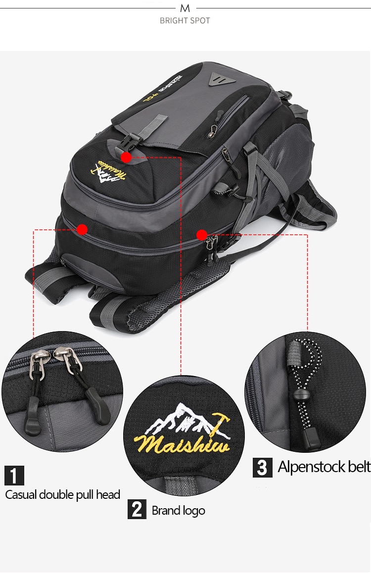 Waterproof Camping Backpack with USB Port